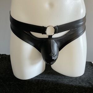 Men's Black Briefs with Ring Accent